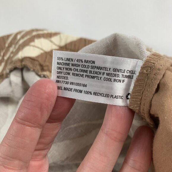 A New Day Brown Zebra Print Linen Blend Wide Leg Lounge Pant 3X New - Picture 6 of 8